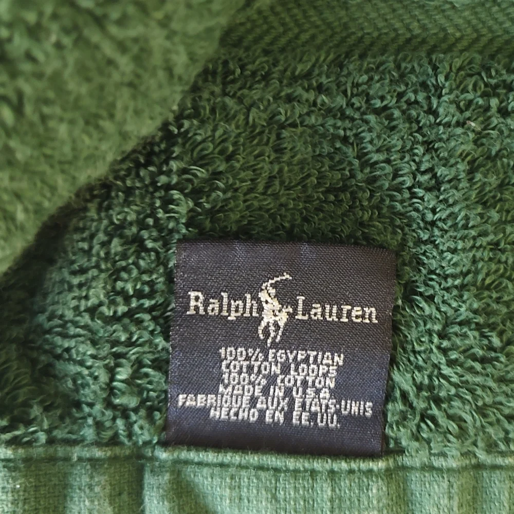 Ralph Lauren Home Vintage Green Hand Towels Egyptian Cotton Set Of Four